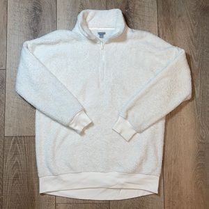 Aerie Sherpa Half Zip Pullover Sweater